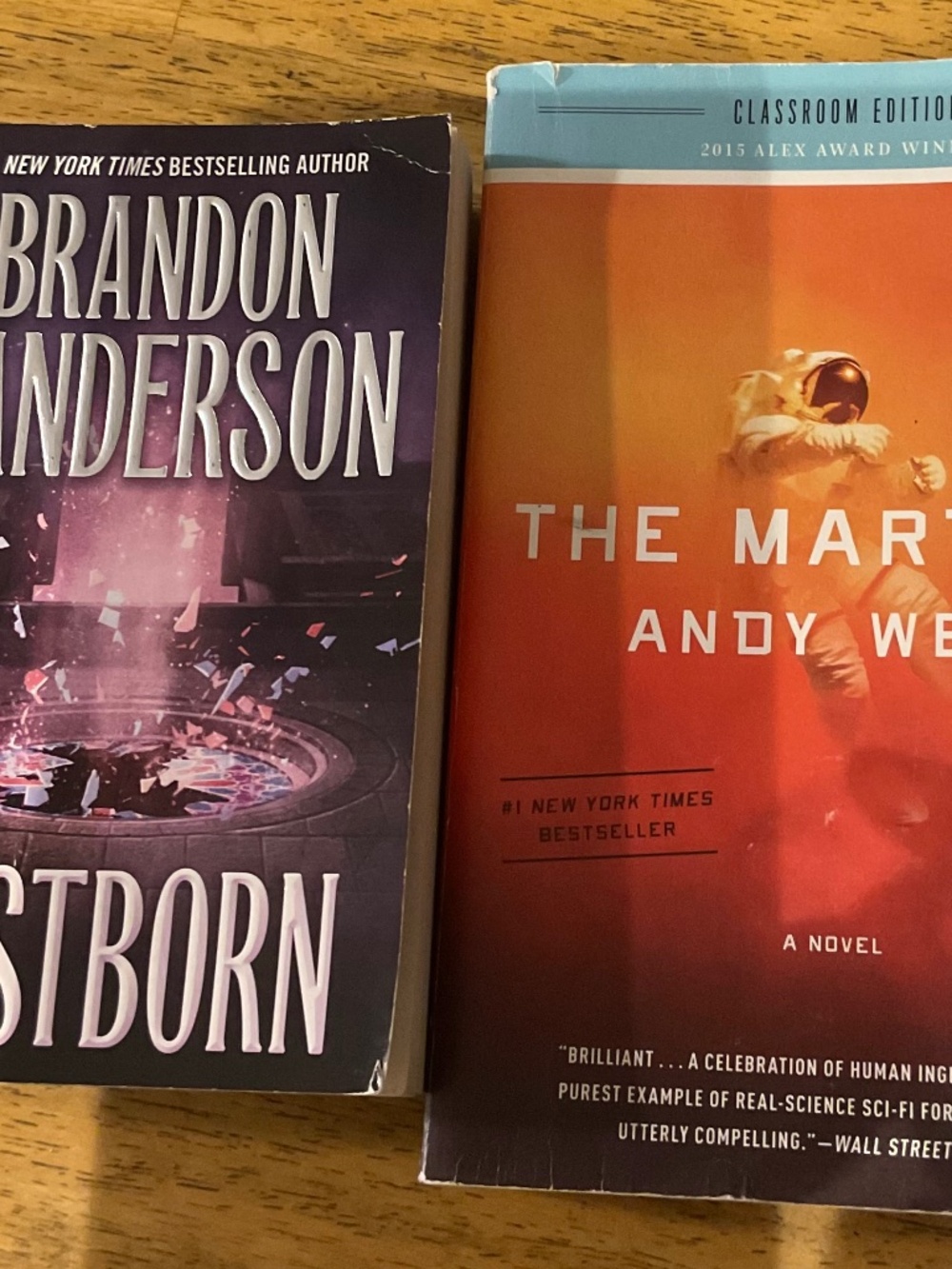 Two books The martian & mistborn